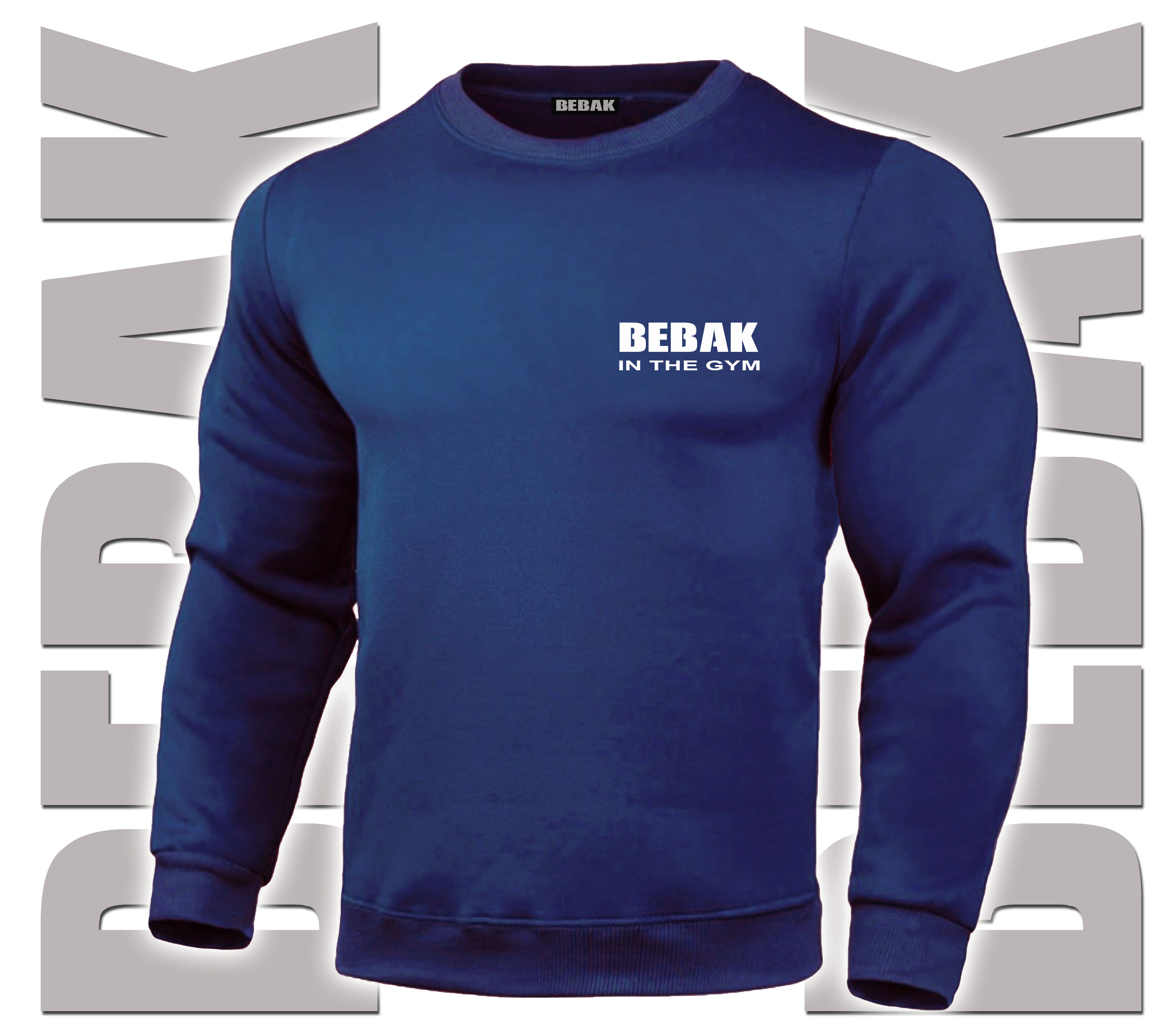 Navy BEBAK Gym Sweatshirt For Men